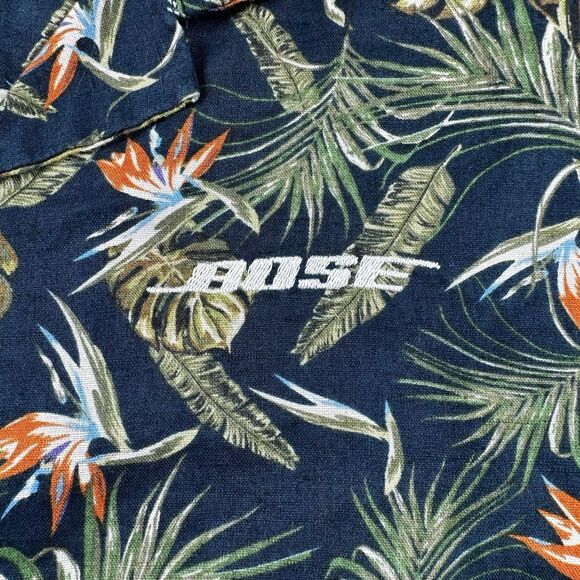 Bose Speakers Linen Hawaiian Shirt Men's XL Allover Print Tropical Floral Print - Picture 8 of 14